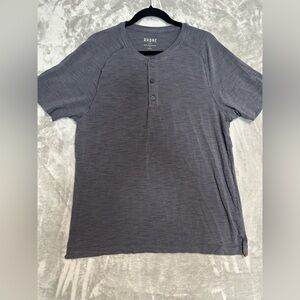 Rhône Henley Shirt Men’s Large Short Sleeve Grey Pima Cotton